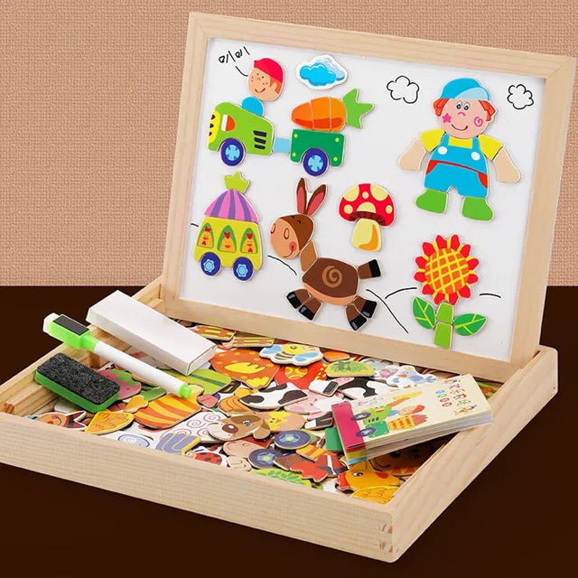  FunLearn Puzzle Board: Magnetisches Tier-Puzzle & Schreibtafel