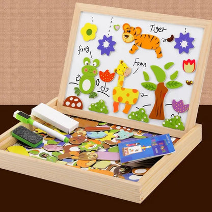  FunLearn Puzzle Board: Magnetisches Tier-Puzzle & Schreibtafel