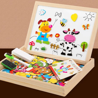  FunLearn Puzzle Board: Magnetisches Tier-Puzzle & Schreibtafel