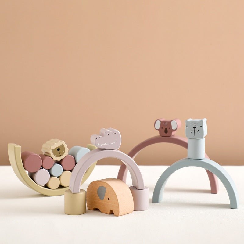 Montessori Stapel- und Balance-Lernspielzeug Zoo - Pandaries